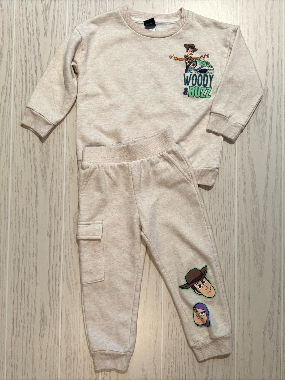 Disney Pixar Toy Story Boys 3T Sweatshirt Joggers 2-Piece Outfit Set Woody Buzz
